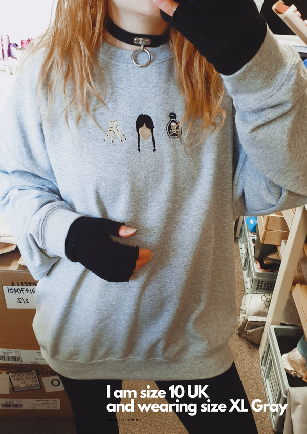 Wednesday inspired embroidered sweatshirt
