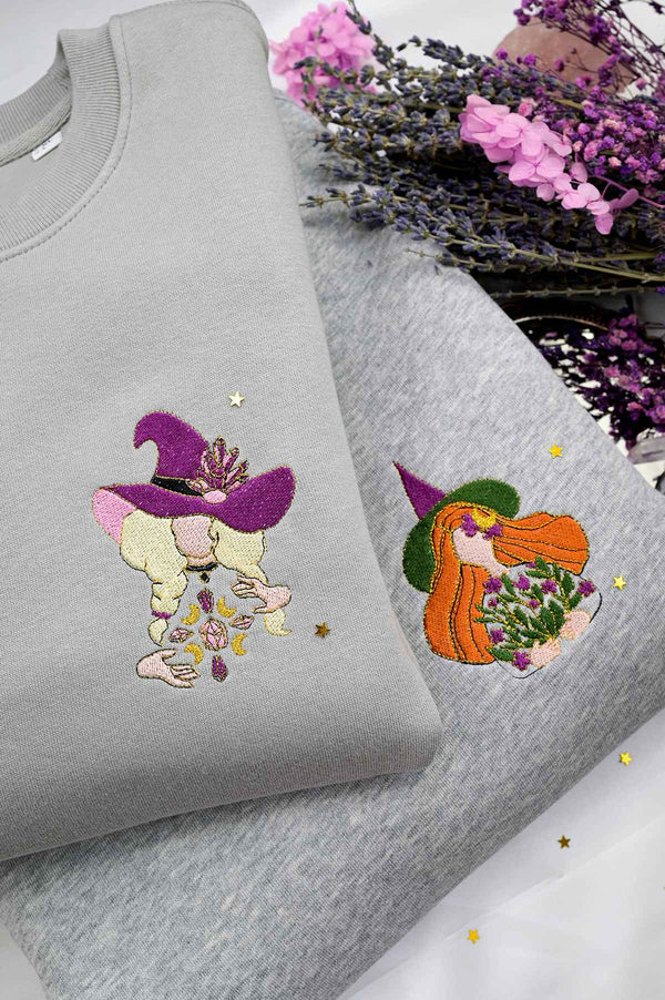 Witch Embroidered Sweatshirts