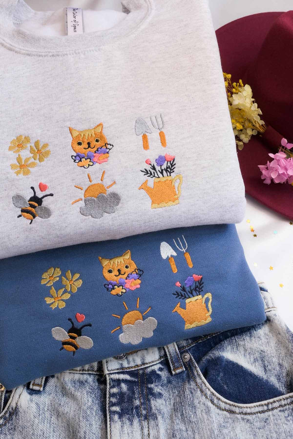 GARDEN ESSENTIALS Embroidered Sweatshirts