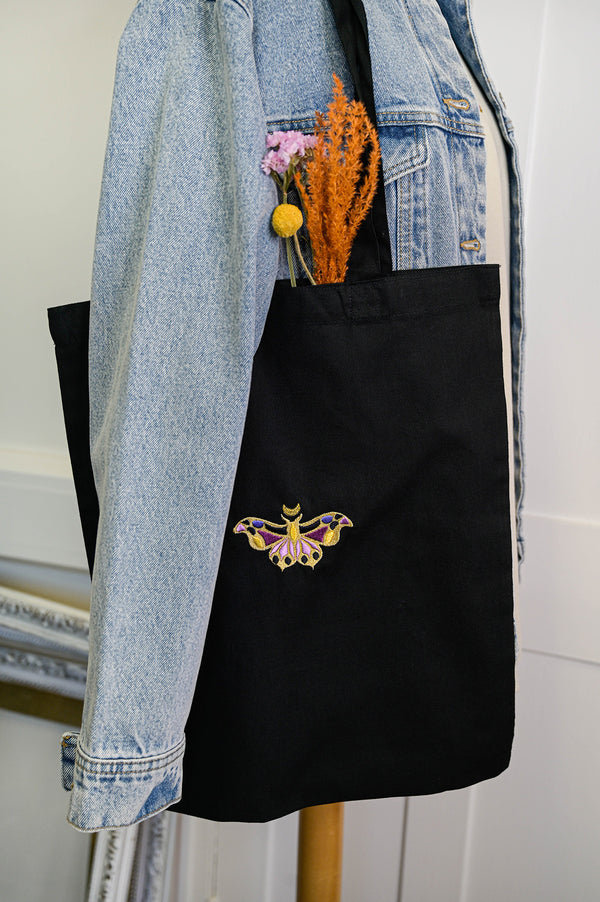 Moon Butterfly embroidered TOTE BAG
