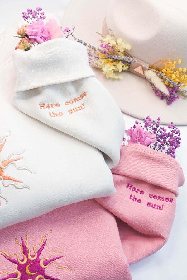 "Here Comes the Sun" Embroidered Sweatshirt