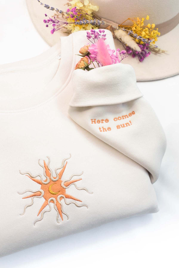 "Here Comes the Sun" Embroidered Sweatshirt