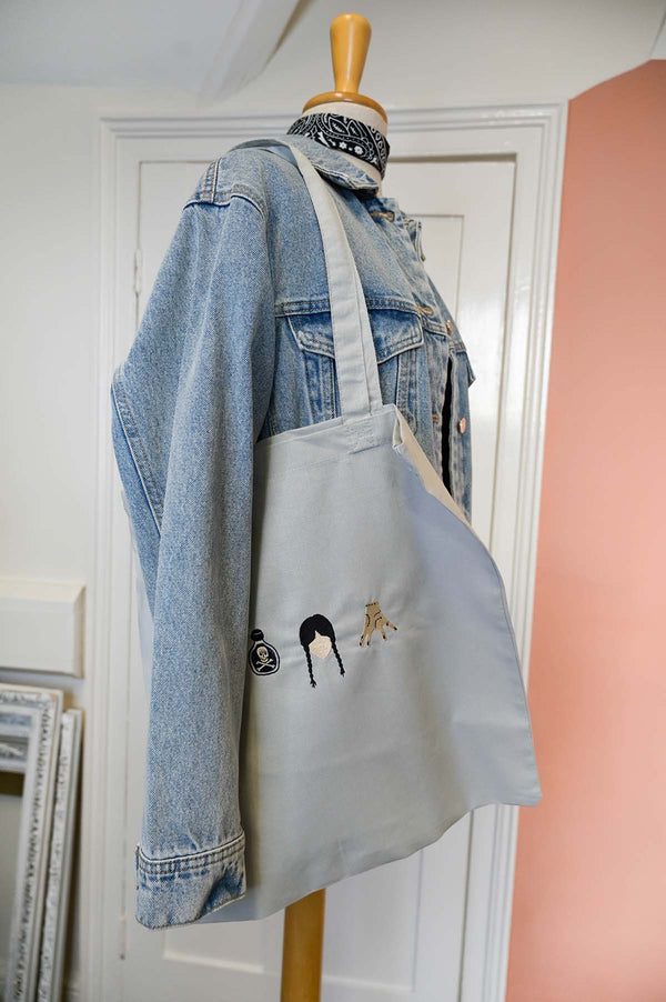 Wednesday Inspired Embroidered ⭐ Lightweight TOTE BAG