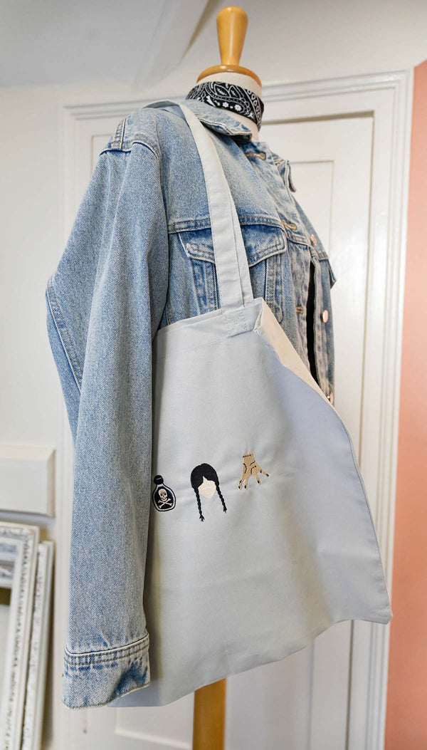 Wednesday Inspired Embroidered ⭐ Lightweight TOTE BAG
