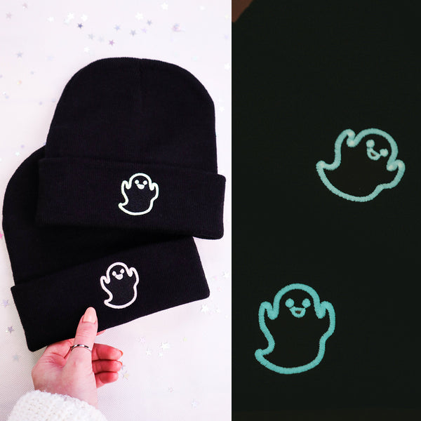Beanie Ghost Embroidery GLOW in the Dark